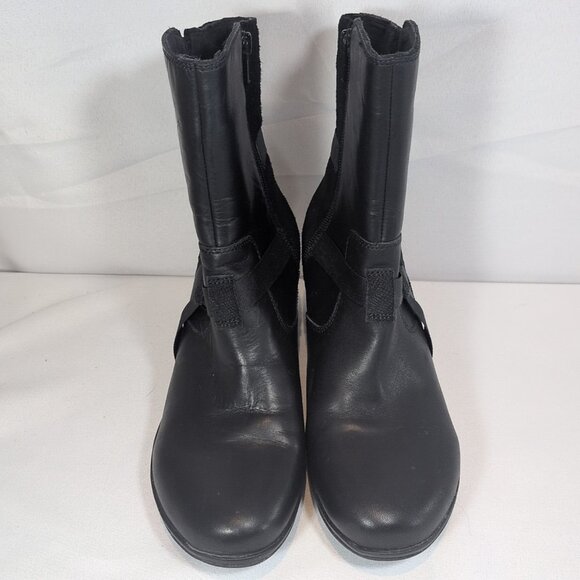 Merrell Evera Fade Black Leather Ankle Boot Side Zip Women 9 Heel Booties - Picture 2 of 16